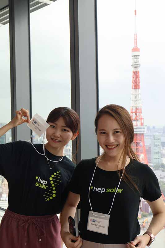 Two employees of hep East Asia attending a corporate event