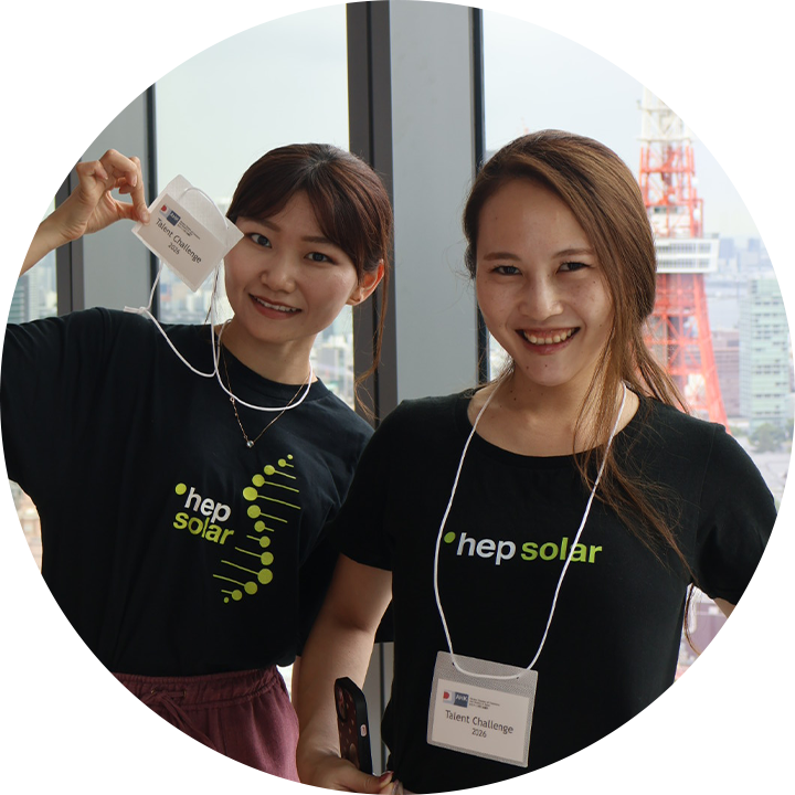 Two employees of hep East Asia attending a corporate event